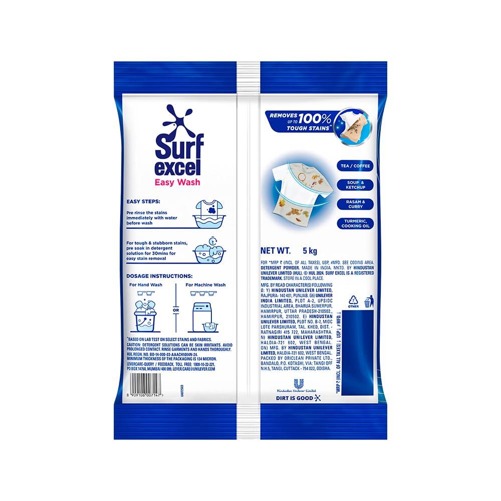 Surf Excel Easy Wash Detergent Powder - 5 Kg